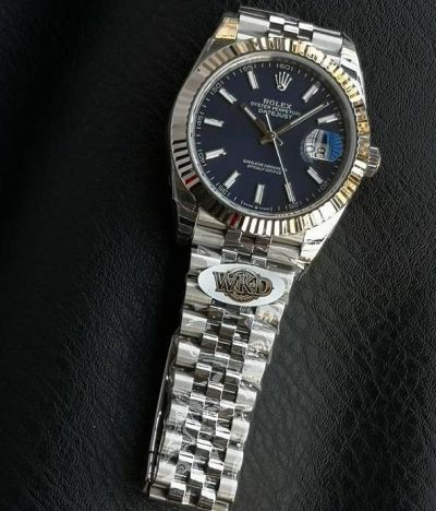 WKD Factory Rolex Datejust 41mm 3235 Movement Index Markers Dark Blue Face Jubilee Band Watch